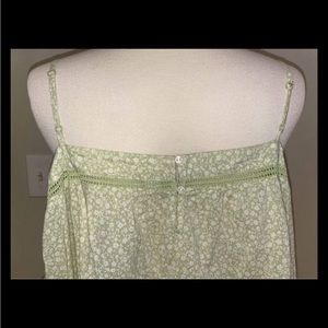 Light Fresh Green Floral Pintucked Camisole XL/BRAND NEW WITH TAGS